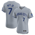 Kansas City Royals #7 Bobby Witt Jr. Player Gray Tomch Limited Elite Home Stitched Jerseys