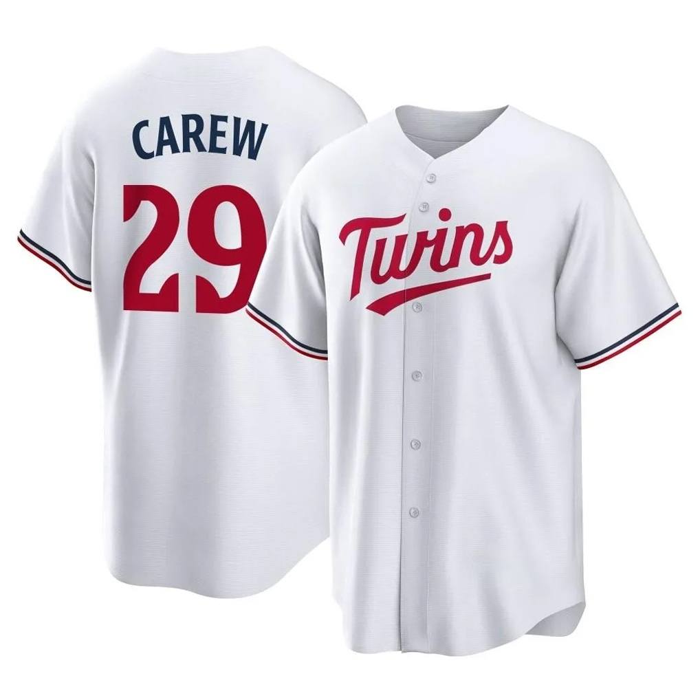 Minnesota Twins #29 Rod Carew Player White TomchHome Game Stitched Jerseys