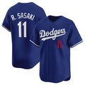 Los Angeles Dodgers #11 Roki Sasaki Royal Tomch 2025 Alternate Limited Stitched Jersey