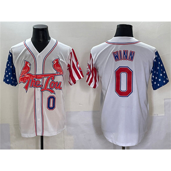 St. Louis Cardinals #0 Masyn Winn White Tomch Independence Day Vapor Premier Limited Stitched Jersey