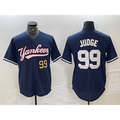 New York Yankees #99 Aaron Judge Number Navy Tomch Cool Base Stitched Jersey
