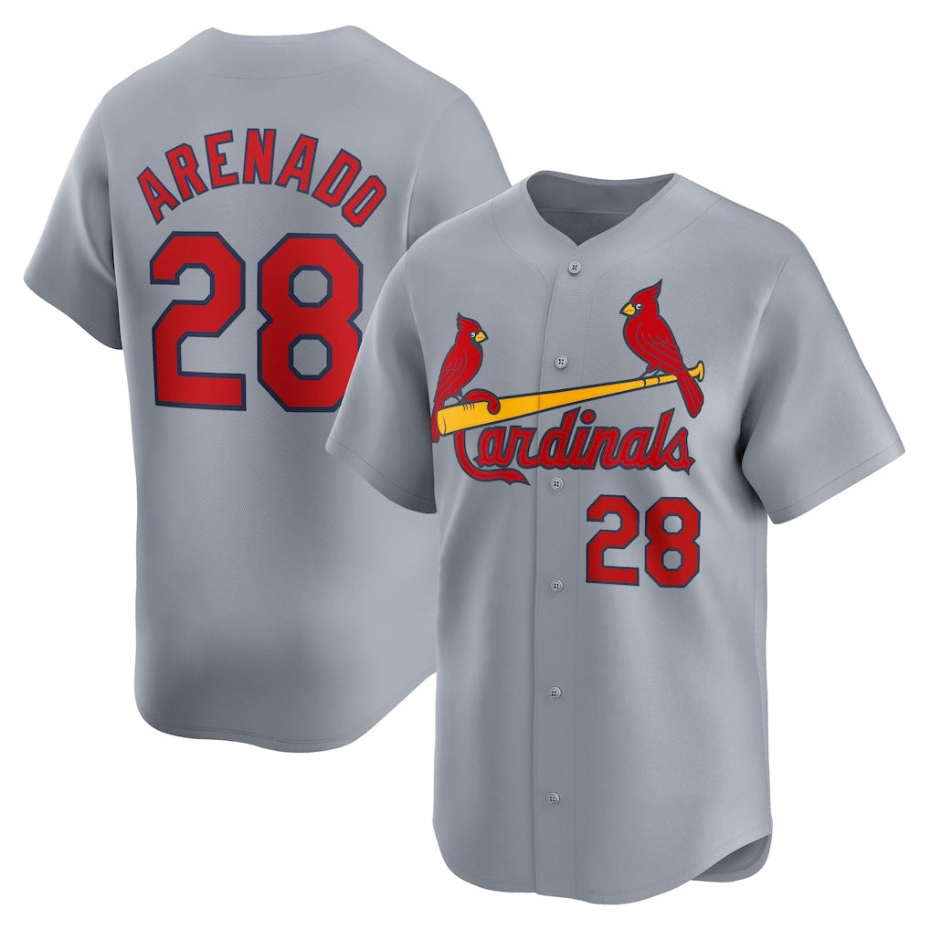 St. Louis Cardinals #28 Nolan Arenado Gray Tomch Away Limited Player Jersey