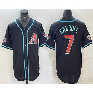 Arizona Diamondbacks #7 Corbin Carroll Black Thaam 2024 Stitched Cool Base Jersey