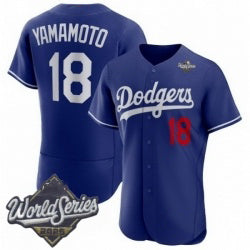 Los Angeles Dodgers #18 Yoshinobu Yamamoto Royal Thaam 2025 World Series Limited Stitched Jersey