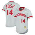 Cincinnati Reds #14 Pete Rose Player Gray Tomch Mitchell & Ness Throwback Cooperstown Mesh T-shirt Game Stitched Jerseys