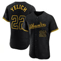 Milwaukee Brewers #22 Christian Yelich Player Black Tomch Snake Skin City Home Limited Elite Stitched Jerseys