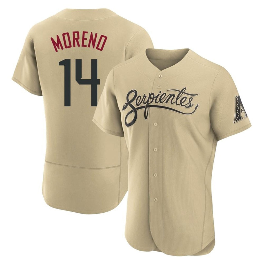 Arizona Diamondbacks #14 Gabriel Moreno Player Tan Tomch City Connect Limited Elite Home Game Stitched Jerseys