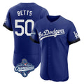 Los Angeles Dodgers #50 Mookie Betts Player Royal Tomch World Series Meet City Connect Elite Home Stitched Jerseys