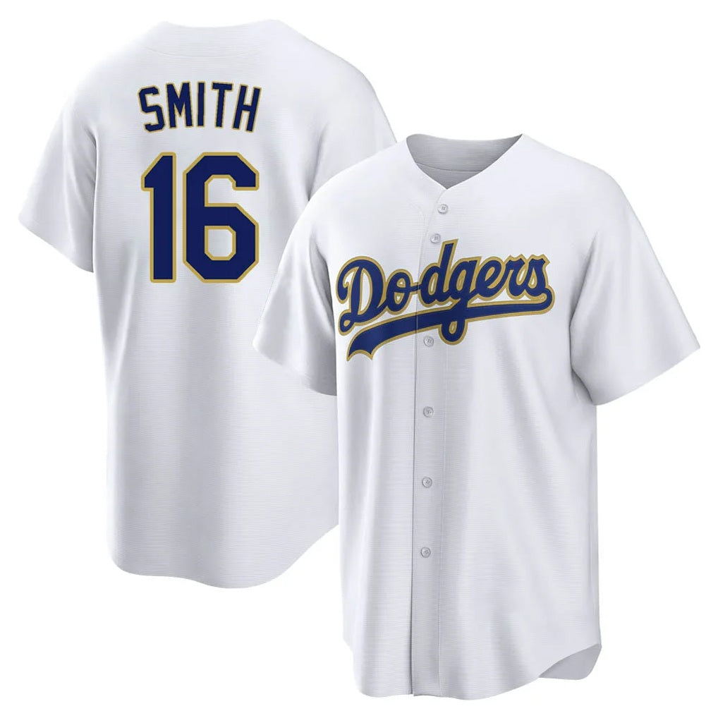 Los Angeles Dodgers #16 Will Smith Player Gold White Tomch 2026 Collection Stadium Game Stitched Jerseys