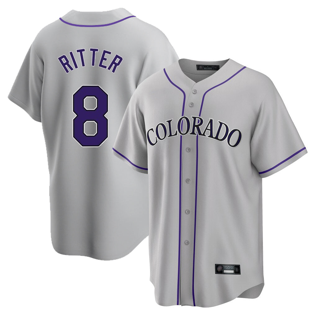 Colorado Rockies #8 Ryan Ritter Player Gray Tomch Game Home Stitched Jerseys