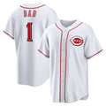 Cincinnati Reds #1 Dad White Tomch Home Replica Jersey