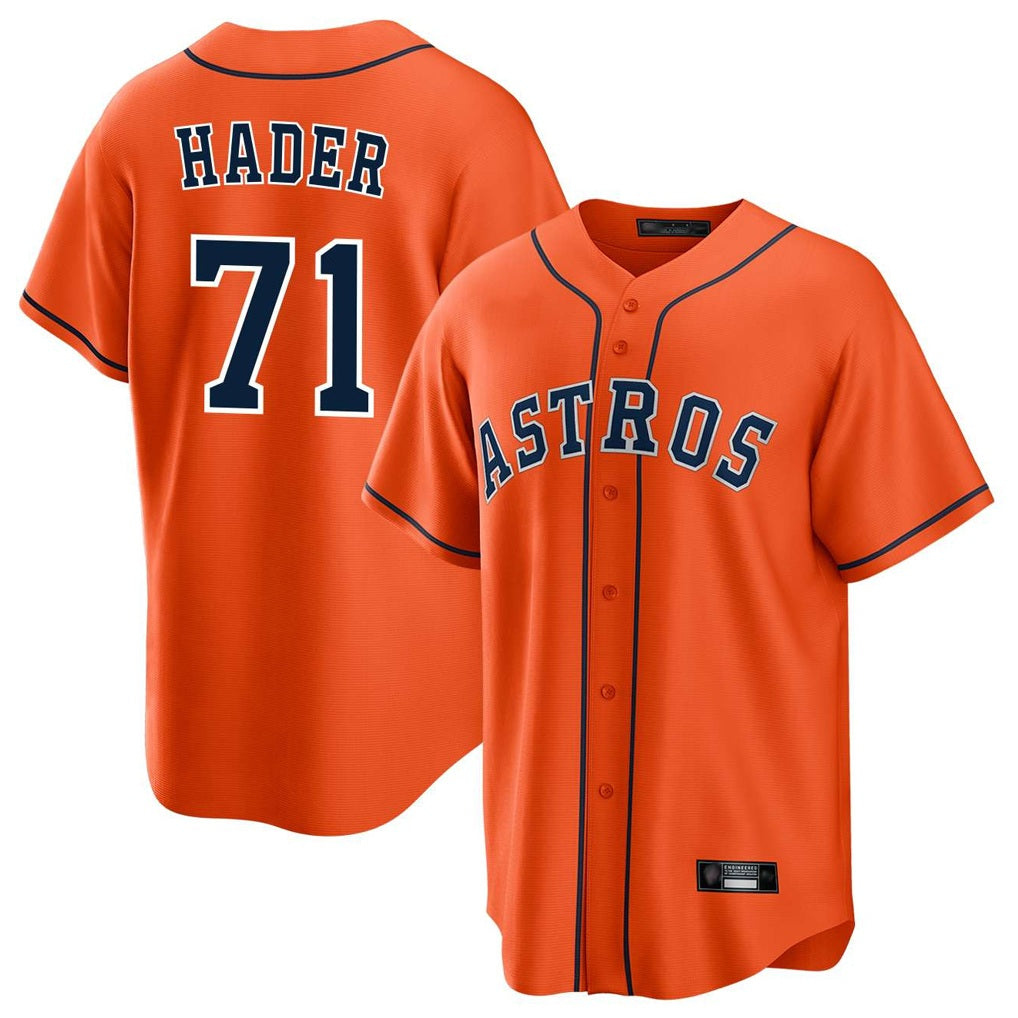 Houston Astros #71 Josh Hader Player Orange Tomch Home Game Stitched Jerseys