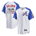 Atlanta Braves #30 Drake Baldwin Player White Tomch USA 250 Fourth Of July City Connect Home Game Stitched Jerseys