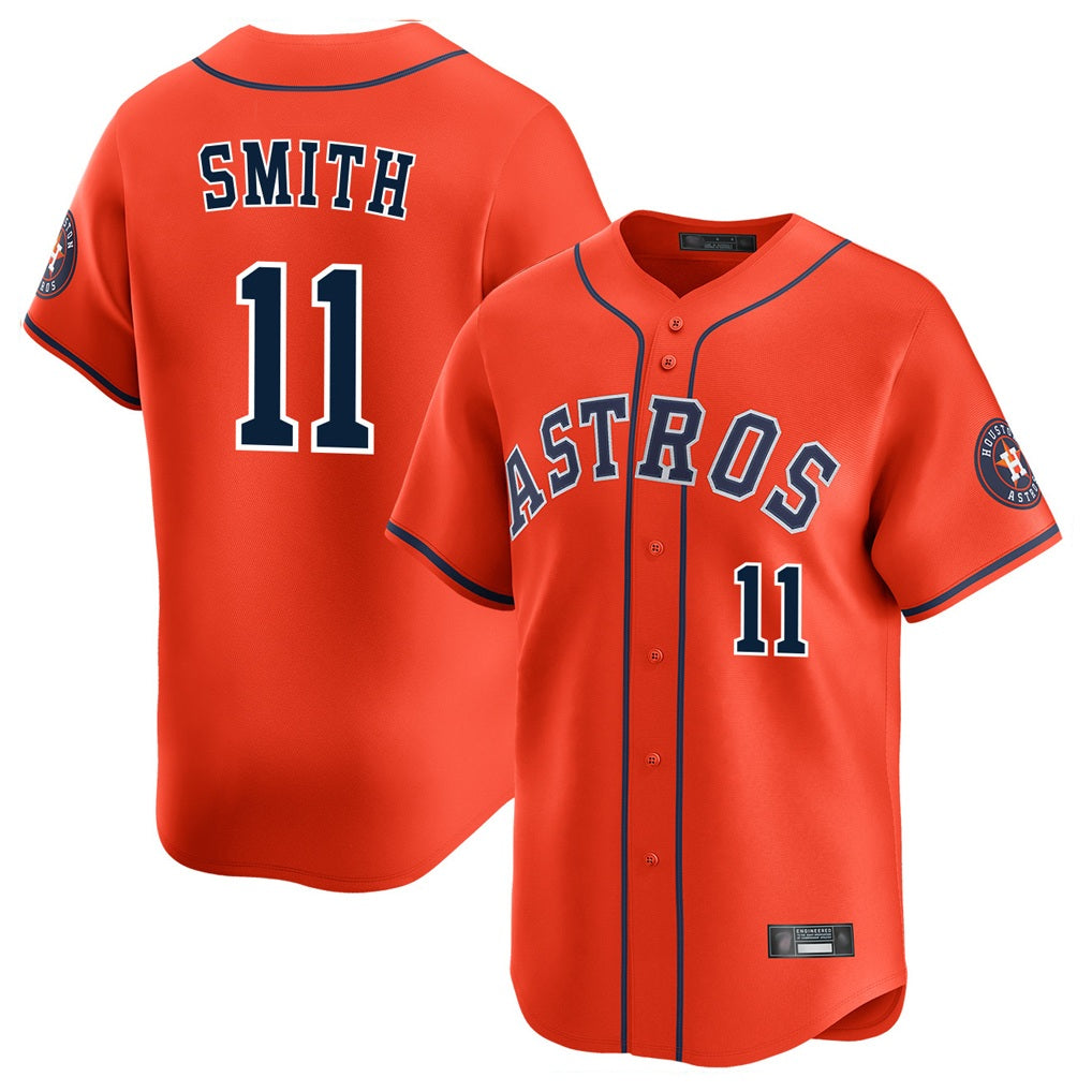 Houston Astros #11 Cam Smith Player Orange Tomch Home Limited Stitched Jerseys