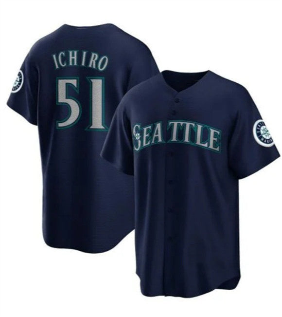 Seattle Mariners #51 Ichiro Suzuki Navy Tomch Cool Base Stitched Jersey
