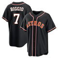 Houston Astros #7 Craig Biggio Player Black Tomch Fashion Out Home Game Stitched Jerseys