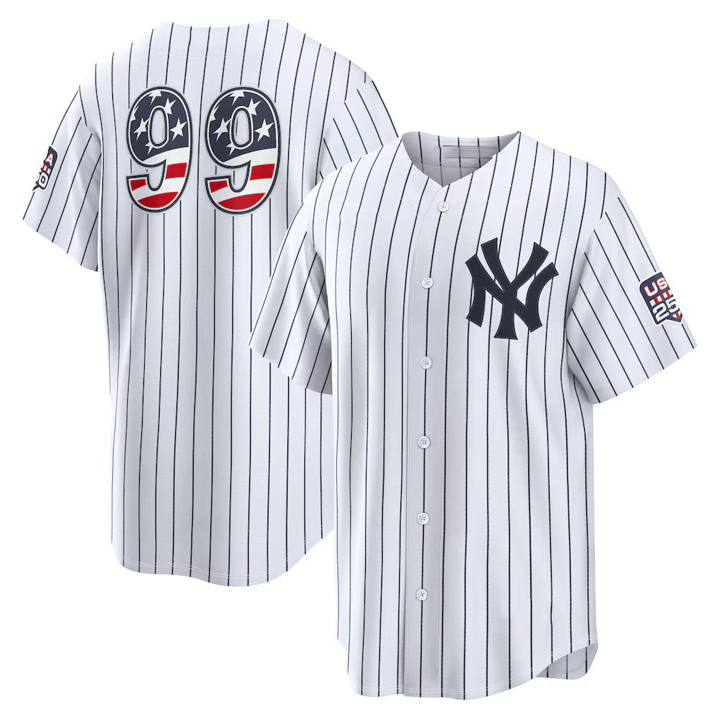 New York Yankees #99 Aaron Judge USA 250 Fourth of July Home Stadium Jersey - White Tomch