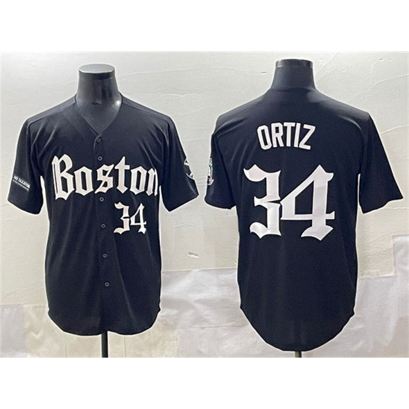 Boston Red Sox #34 David Ortiz Black Thaam Gothic Vapor Limited Stitched Jersey