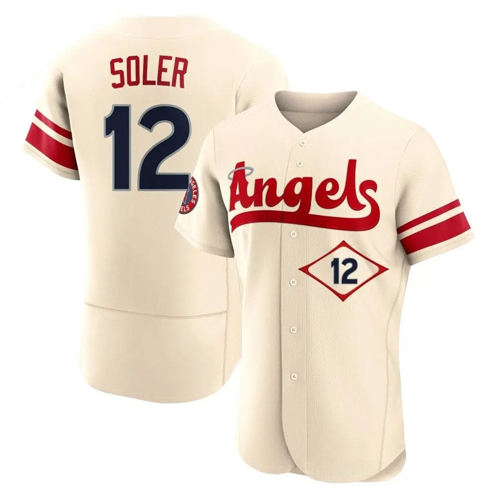 Los Angeles Angels #12 Jorge Soler Player Cream Tomch City Connect Limited ELite Home Stitched Jerseys