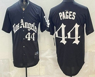 Los Angeles Dodgers #44 Andy Pages Black Tomch Gothic Edition Vapor Premier Limited Stitched Jersey