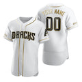Custom Arizona Diamondbacks White Tomch Stitched Flex Base Golden Edition Jersey