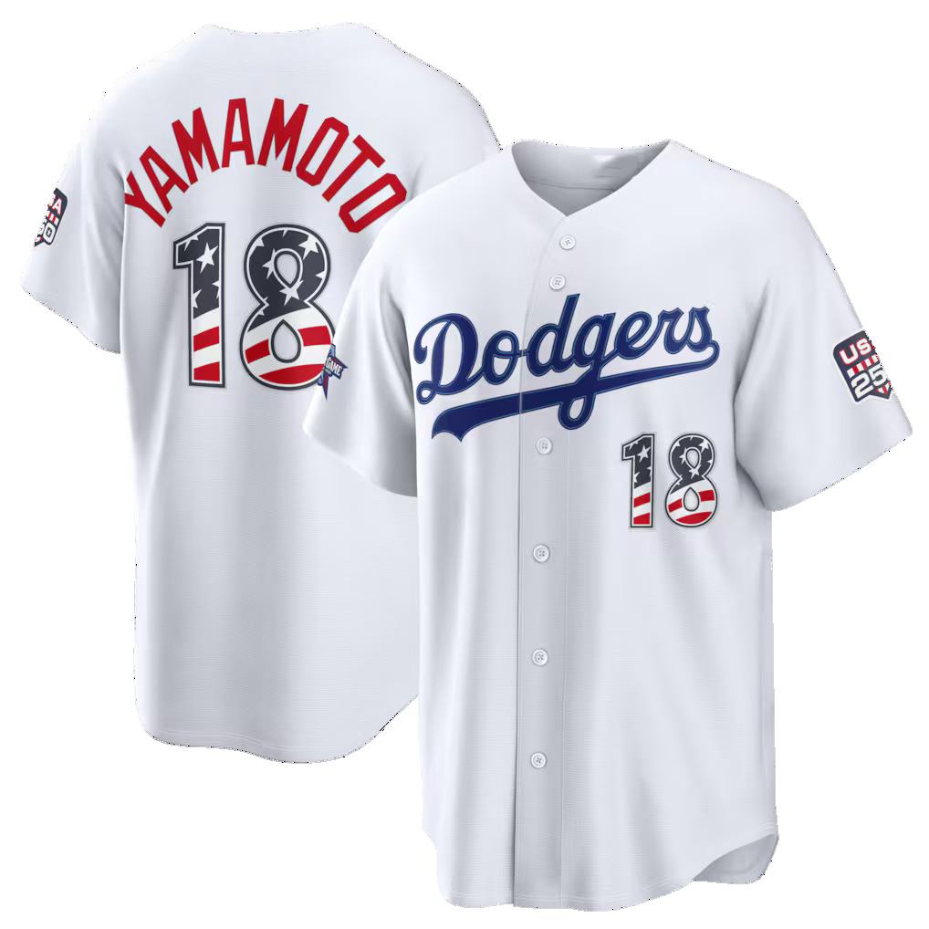Los Angeles Dodgers #18 Yoshinobu Yamamoto 2026 All-Star Edition Stars & Stripes White Tomch Stadium Jersey
