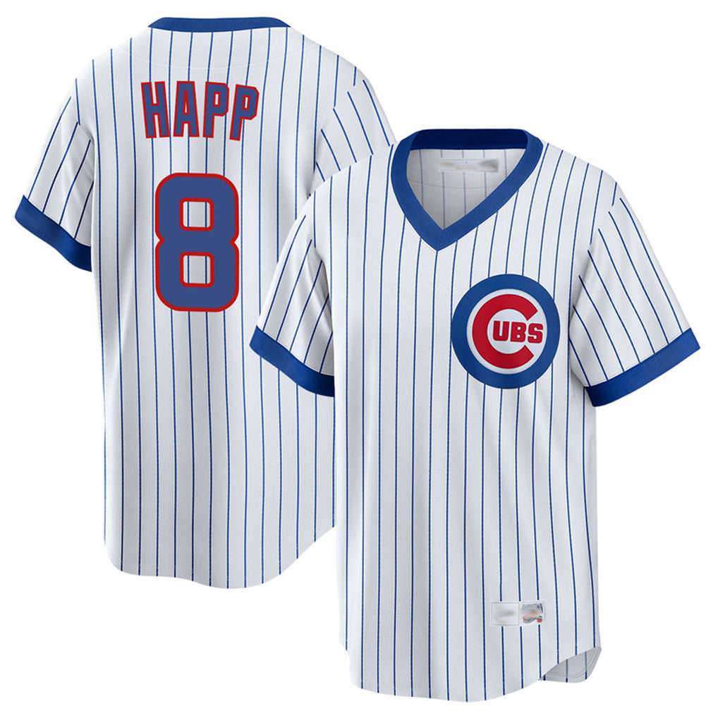 Chicago Cubs #8 Ian Happ Player White Tomch T-shirt Cooperstown Collection Limited Stitched Jerseys