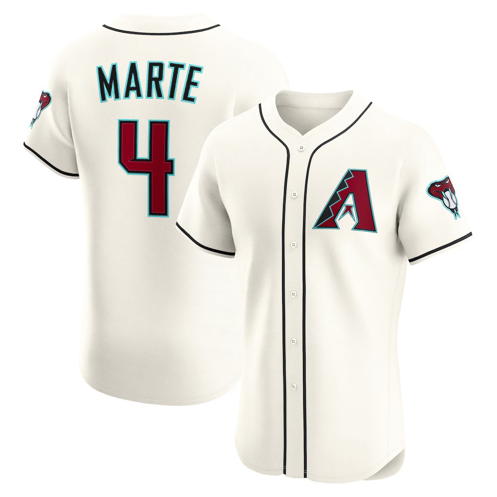 Arizona Diamondbacks #4 Ketel Marte Cream Thaam Home Elite Jersey