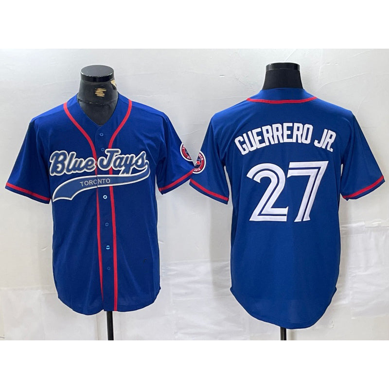 Toronto Blue Jays #27 Vladimir Guerrero Jr Blue Tomch Cool Base Stitched Jersey 2