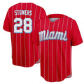 Miami Marlins #28 Kyle Stowers Player Red Tomch City Connect Home Game Stitched Jerseys