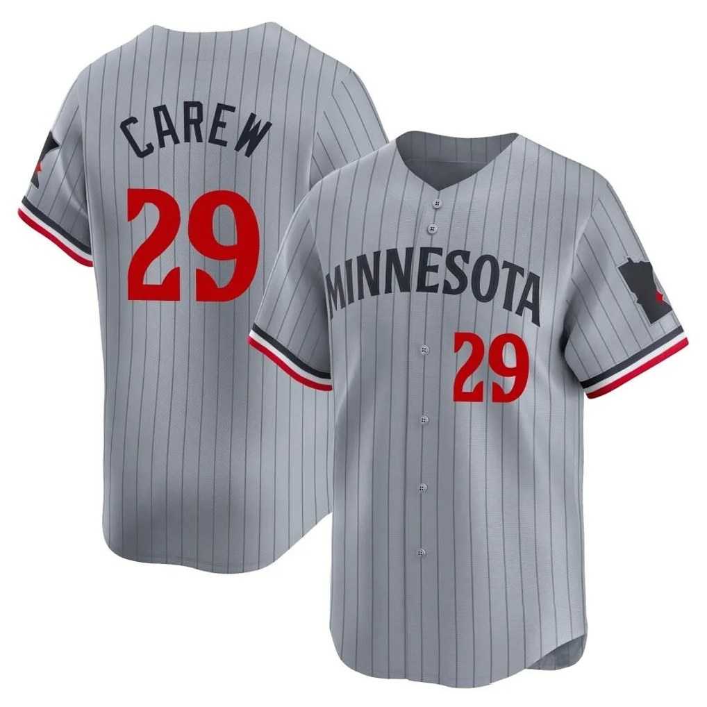 Minnesota Twins #29 Rod Carew Player Gray TomchHome Limited Stitched Jerseys