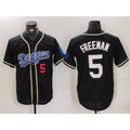 Los Angeles Dodgers #5 Freddie Freeman Number Black Thaam Cool Base With Patch Stitched Jersey 2