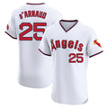Los Angeles Angels #25 Travis d'Arnaud Player White Tomch T-shirt Home Limited Elite Stitched Jerseys