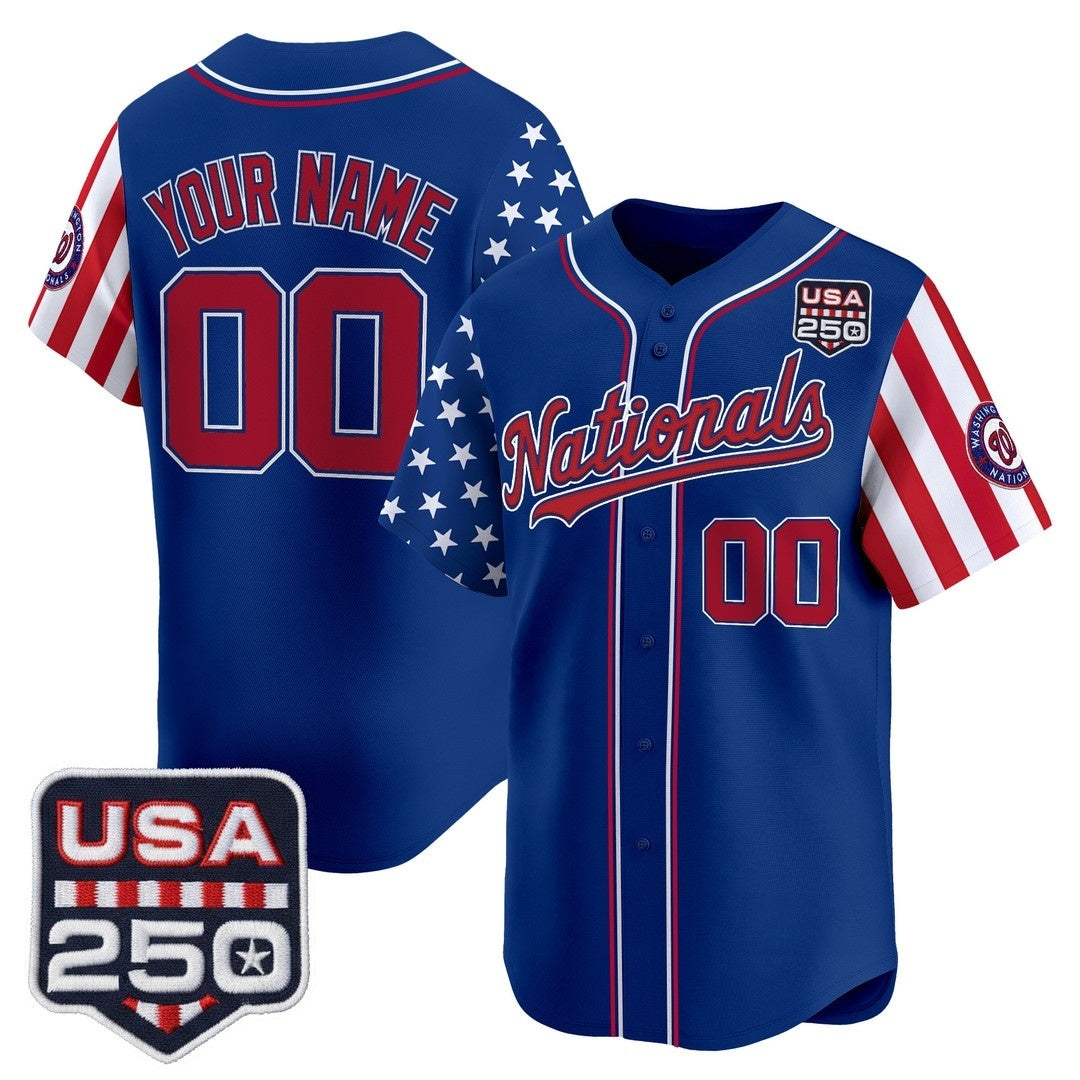Custom Washington Nationals America 250 Edition Vapor Premier Limited Royal Tomch Stitched Jerseys