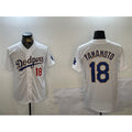 Los Angeles Dodgers #18 Yoshinobu Yamamoto White Gold Thaam Home Limited Stitched Jerseys