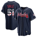 Atlanta Braves #51 Chris Sale Player Navy Tomch USA 250 Fourth Of July Limited Home Game Stitched Jerseys