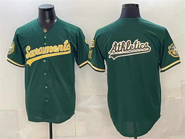 Oakland Athletics Team Big Logo 2026 Green Tomch Alternate Sacramento Celebrating 125 Years Vapor Limited Stitched Jerseys 2