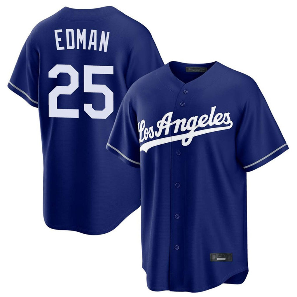 Los Angeles Dodgers #25 Tommy Edman Player Royal Tomch Game Stitched Jerseys