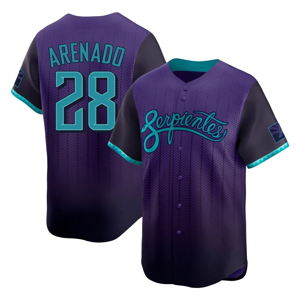 Arizona Diamondbacks #28 Nolan Arenado Player Purple Tomch City Connect Limited Home Game Stitched Jerseys