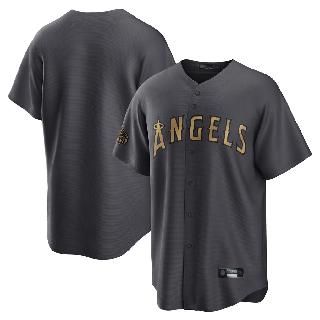 Los Angeles Angels Blank Player Charcoal Tomch Game All-Star Stitched Jerseys