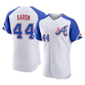 Atlanta Braves #44 Hank Aaron Player White Tomch City Connect Limited Elite Home Game Stitched Jerseys
