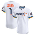 Houston Astros #1 Carlos Correa Player White Tomch City Connect Limited Elite Home Stitched Jerseys