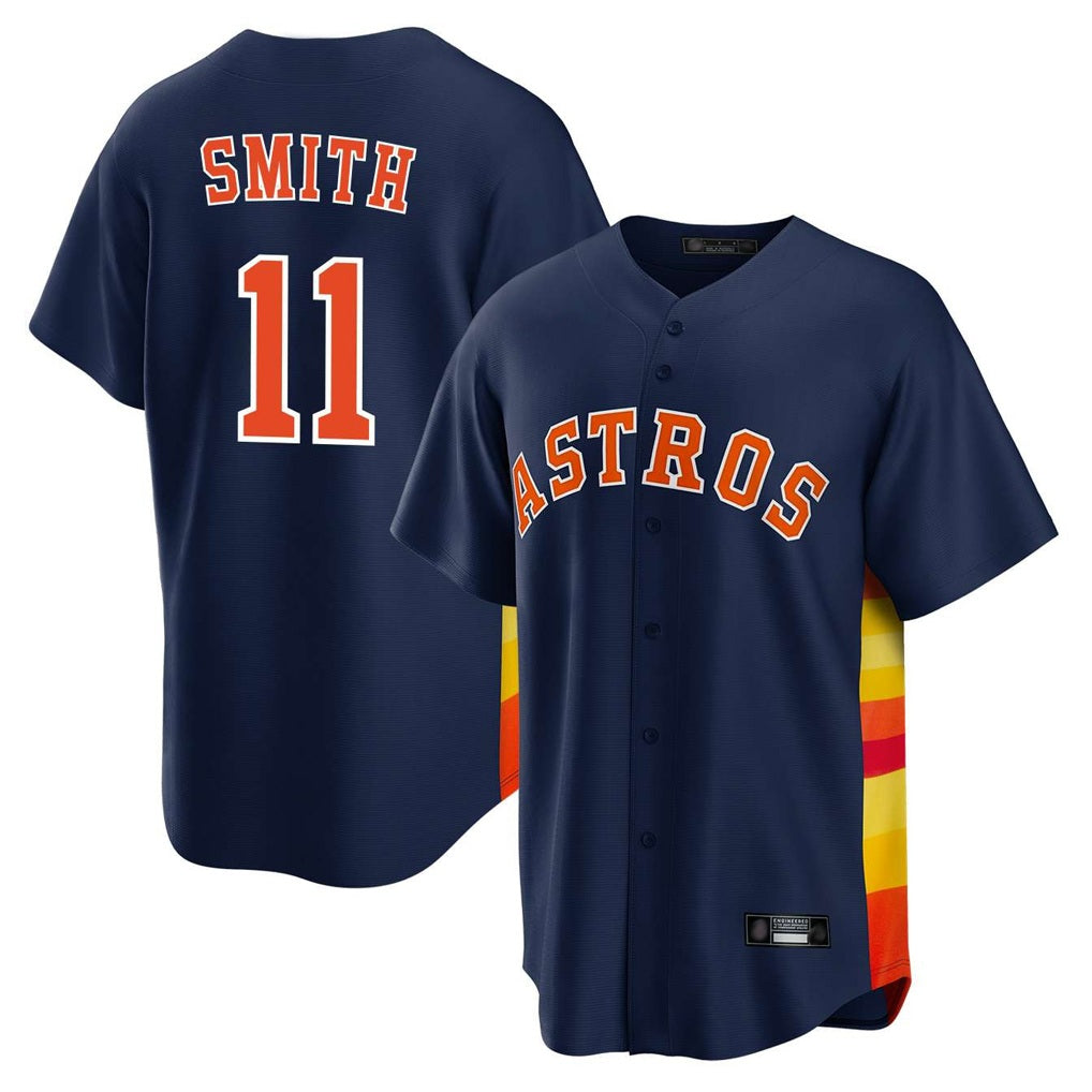 Houston Astros #11 Cam Smith Player Navy Tomch Home Game Stitched Jerseys