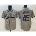 Chicago White Sox #45 Michael Jordan Number Grey Tomch Cool Base Stitched Jersey