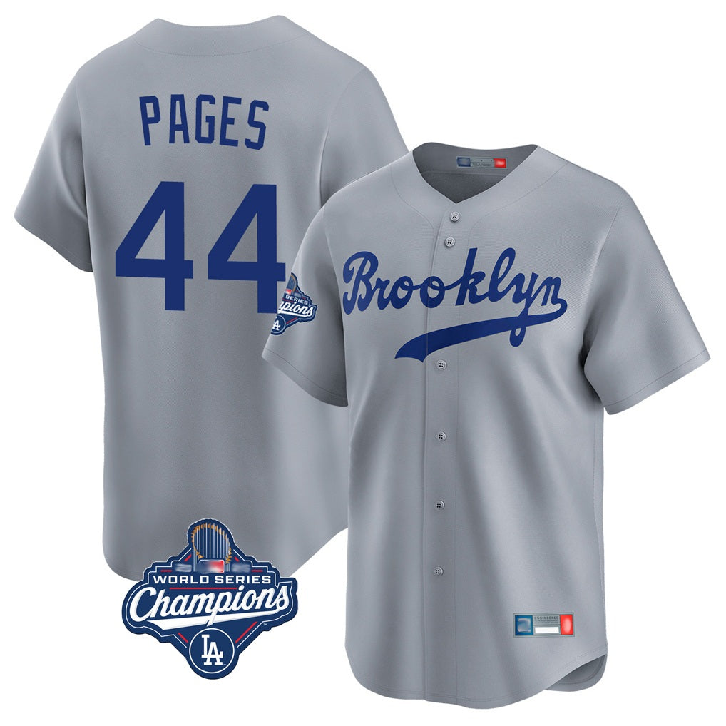 Los Angeles Dodgers #44 Andy Pages Player Gray Tomch World Series Meet Game Limited Home Stitched Jerseys