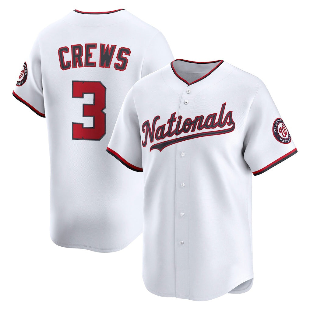 Washington Nationals #3 Dylan Crews White Tomch Home Limited Player Jersey