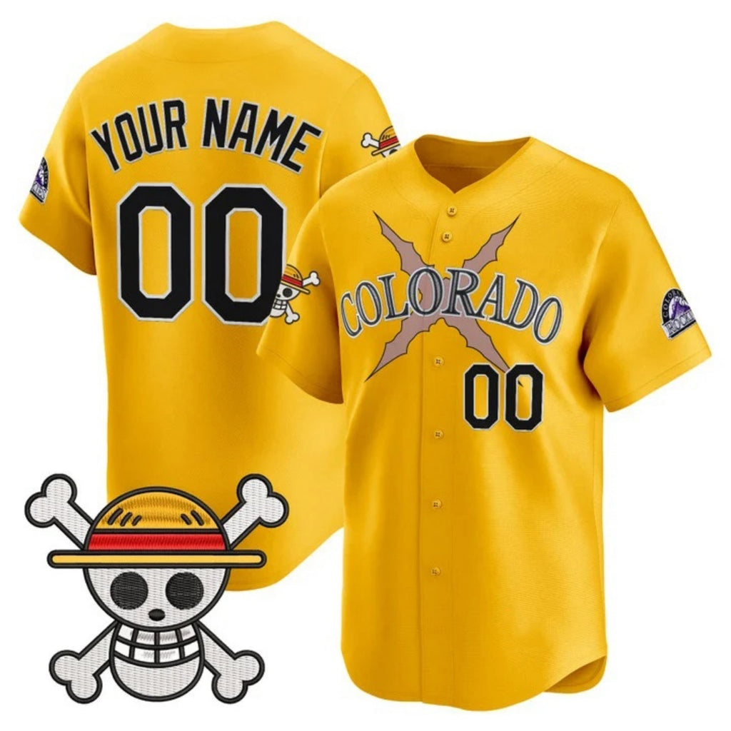 Custom Colorado Rockies x One Piece Gold Tomch Vapor Premier Limited Jersey - Stitched