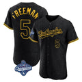 Los Angeles Dodgers #5 Freddie Freeman Player Black Tomch World Series Meet Snake Skin City Limited Elite Home Stitched Jerseys