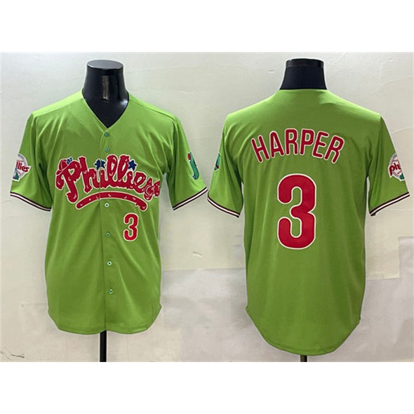 Philadelphia Phillies #3 Bryce Harper Light Green Tomch Phanatic Limited Stitched Jersey