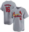 St. Louis Cardinals #16 Nolan Gorman Gray Tomch 2024 Away Limited Stitched Jersey
